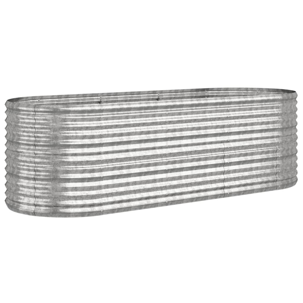 VidaXL Plantenbak 224x80x68 cm gepoedercoat staal zilverkleurig