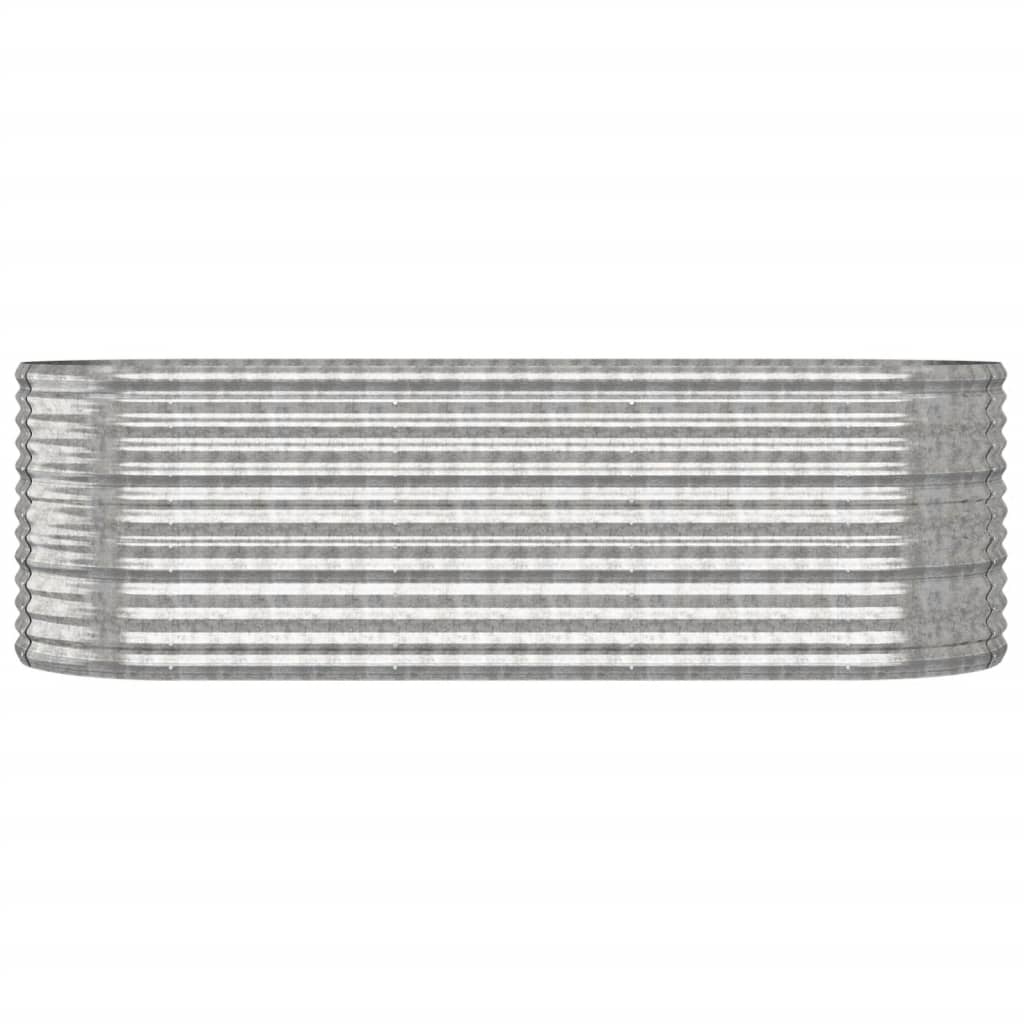VidaXL Plantenbak 224x80x68 cm gepoedercoat staal zilverkleurig
