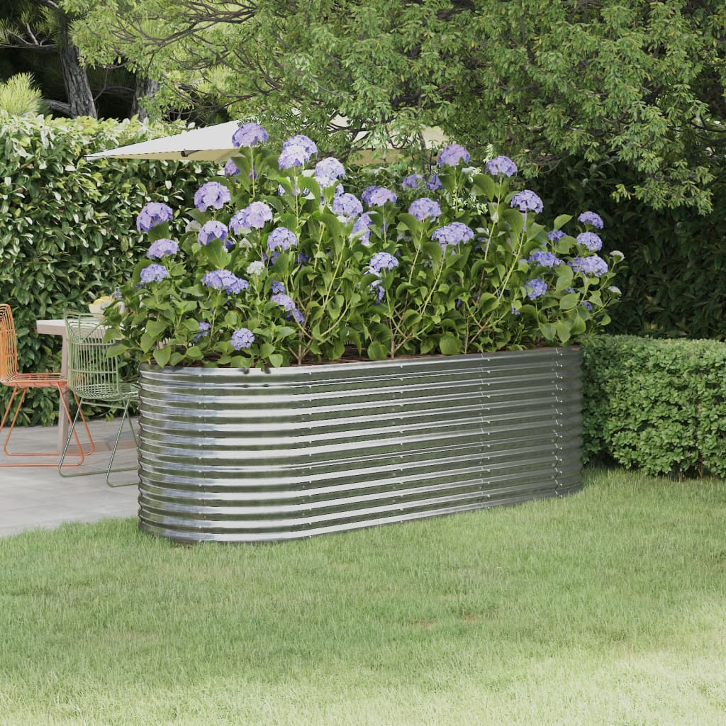 Vidaxl plantenbak 224x80x68 cm gegalvaniseerd staal zilverkleurig