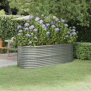 Vidaxl plantenbak 224x80x68 cm gegalvaniseerd staal zilverkleurig - afbeelding 1