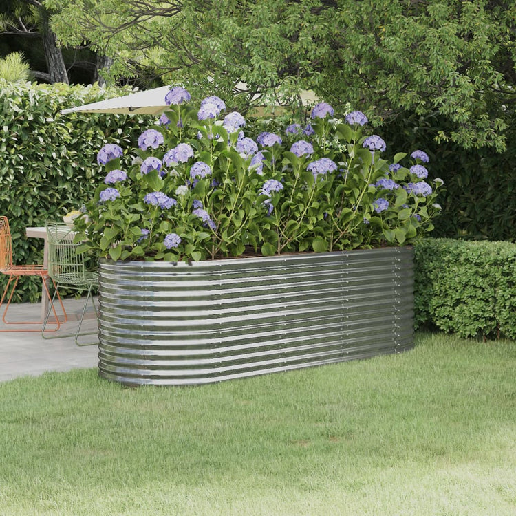 Vidaxl plantenbak 224x80x68 cm gegalvaniseerd staal zilverkleurig