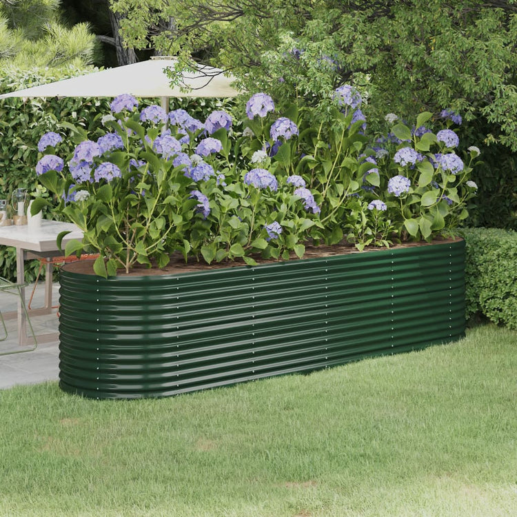Vidaxl plantenbak 296x80x68 cm gegalvaniseerd staal groen