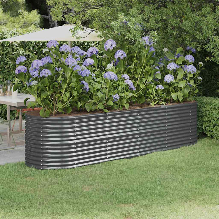 Vidaxl plantenbak 296x80x68 cm gegalvaniseerd staal antracietkleurig