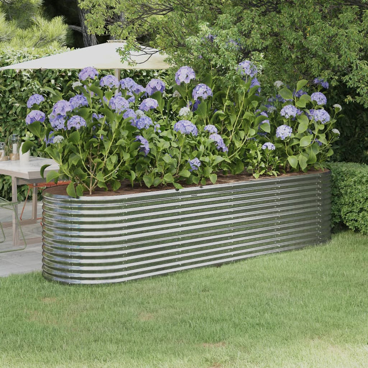 Vidaxl plantenbak 296x80x68 cm gegalvaniseerd staal zilverkleurig