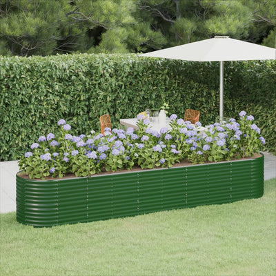 Vidaxl plantenbak 368x80x68 cm gegalvaniseerd staal groen