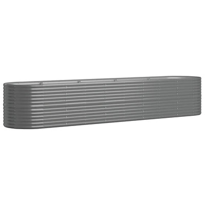 Vidaxl plantenbak 368x80x68 cm gegalvaniseerd staal grijs