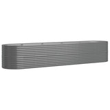 Vidaxl plantenbak 368x80x68 cm gegalvaniseerd staal grijs - afbeelding 2