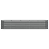 Vidaxl plantenbak 368x80x68 cm gegalvaniseerd staal grijs - afbeelding 3
