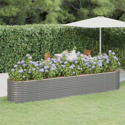 Vidaxl plantenbak 368x80x68 cm gegalvaniseerd staal grijs