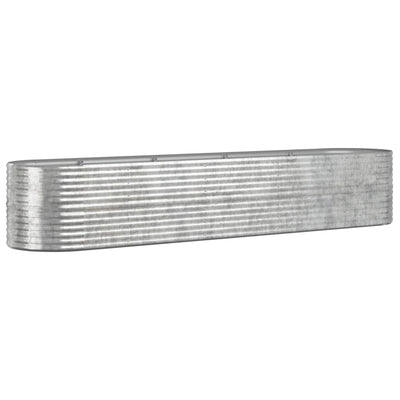 Vidaxl plantenbak 368x80x68 cm gegalvaniseerd staal zilverkleurig