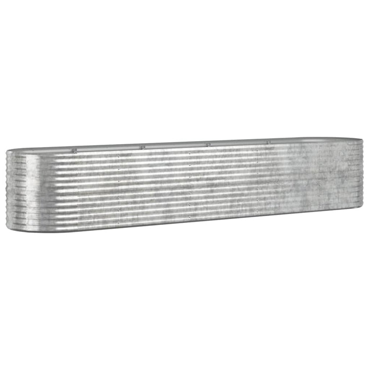 Vidaxl plantenbak 368x80x68 cm gegalvaniseerd staal zilverkleurig
