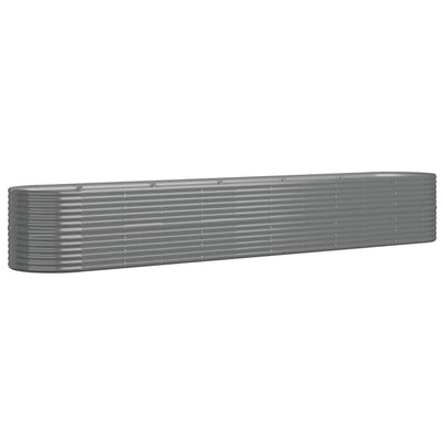 Vidaxl plantenbak 440x80x68 cm gegalvaniseerd staal grijs