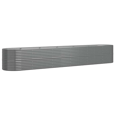 Vidaxl plantenbak 440x80x68 cm gegalvaniseerd staal grijs