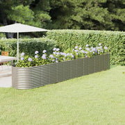 VidaXL Plantenbak 512x80x68 cm gepoedercoat staal zilverkleurig - afbeelding 1