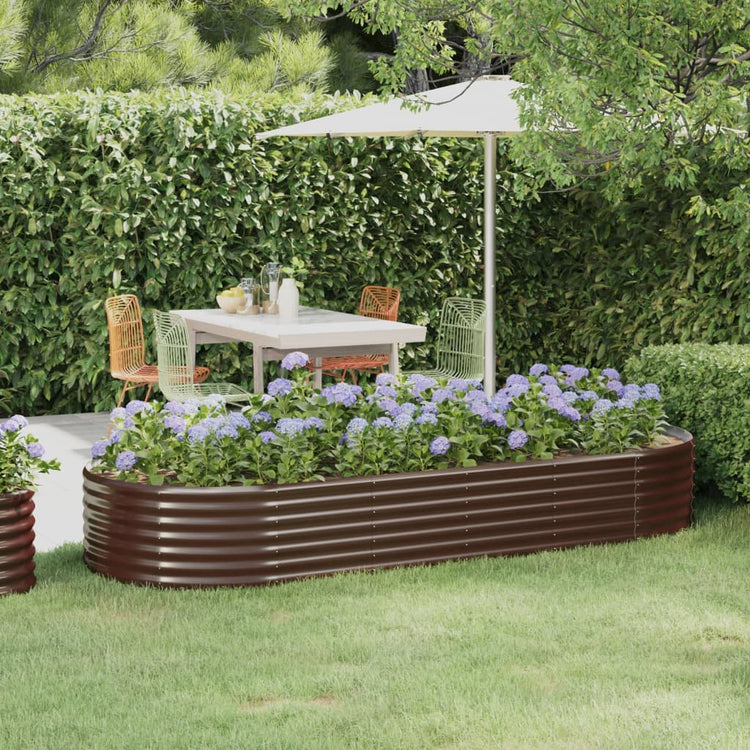 Vidaxl plantenbak 249x100x36 cm gegalvaniseerd staal bruin
