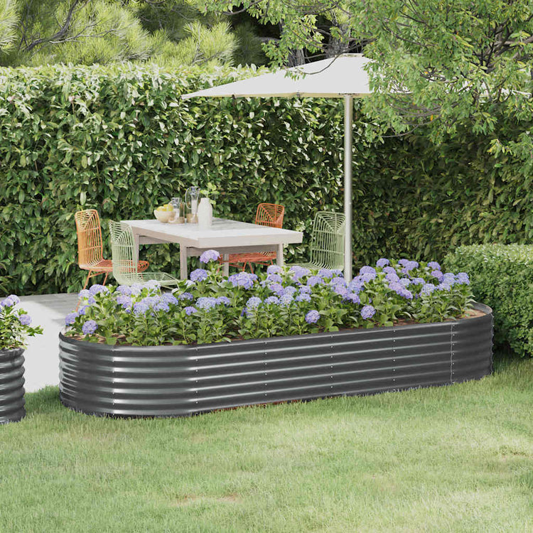 Vidaxl plantenbak 249x100x36 cm gegalvaniseerd staal antracietkleurig