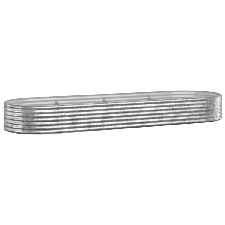 Vidaxl plantenbak 322x100x36 cm gegalvaniseerd staal zilverkleurig