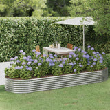 Vidaxl plantenbak 322x100x36 cm gegalvaniseerd staal zilverkleurig - afbeelding 1