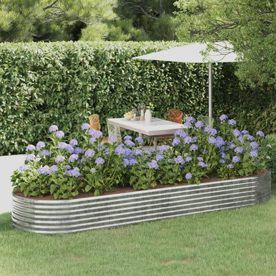 Vidaxl plantenbak 322x100x36 cm gegalvaniseerd staal zilverkleurig