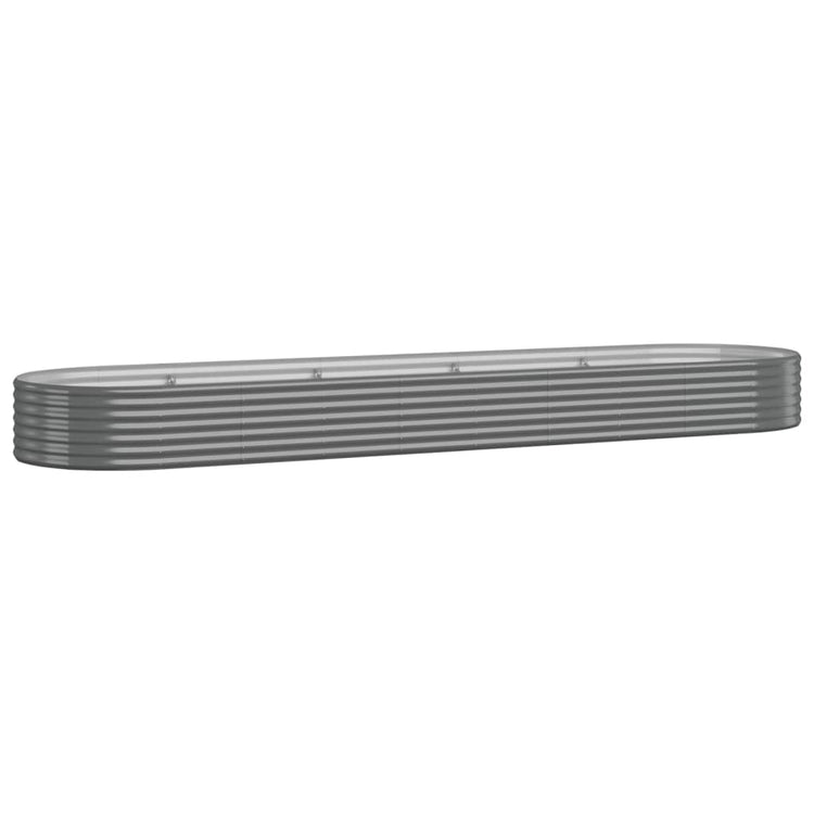 Vidaxl plantenbak 396x100x36 cm gegalvaniseerd staal grijs