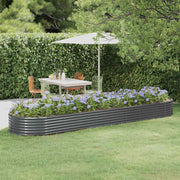 Vidaxl plantenbak 396x100x36 cm gegalvaniseerd staal antracietkleurig - afbeelding 1