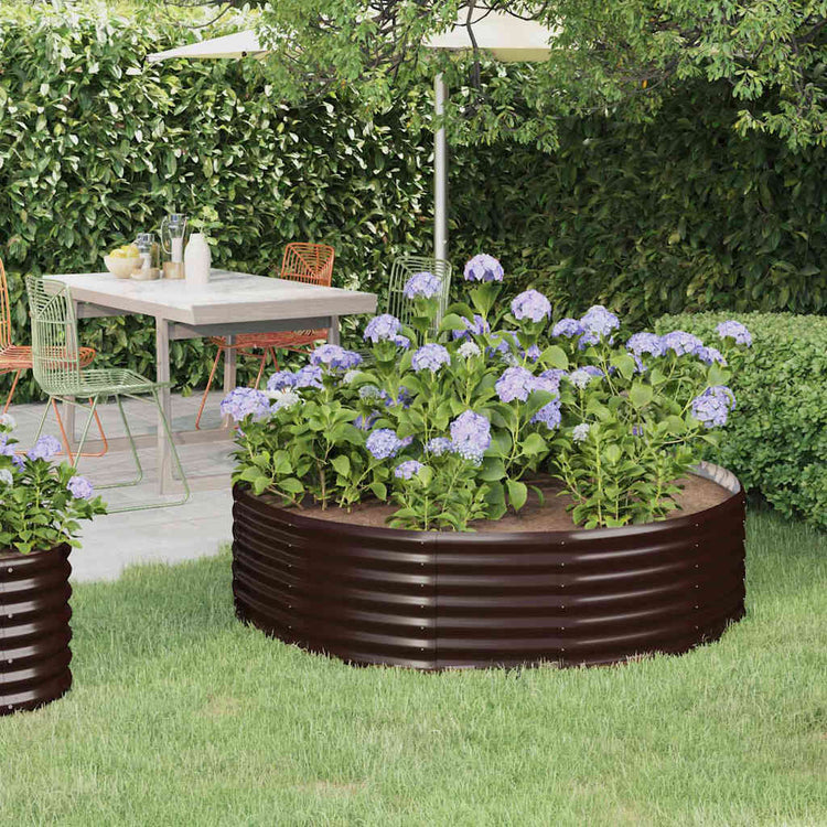 Vidaxl plantenbak 140x140x36 cm gegalvaniseerd staal bruin