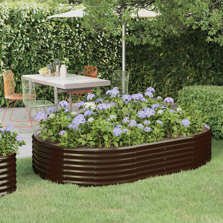 Vidaxl plantenbak 214x140x36 cm gegalvaniseerd staal bruin