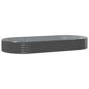 Vidaxl verhoogde tuinbak gegalvaniseerd staal 296x140x36 cm antraciet - afbeelding 2