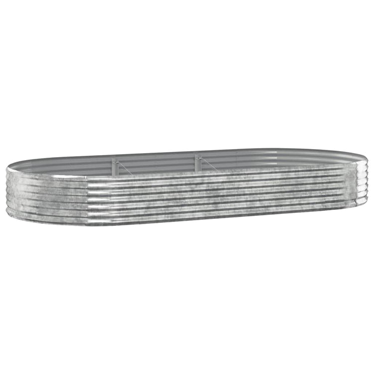 VidaXL Plantenbak 296x140x36 cm gepoedercoat staal zilverkleurig