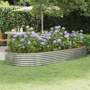 VidaXL Plantenbak 296x140x36 cm gepoedercoat staal zilverkleurig - afbeelding 1