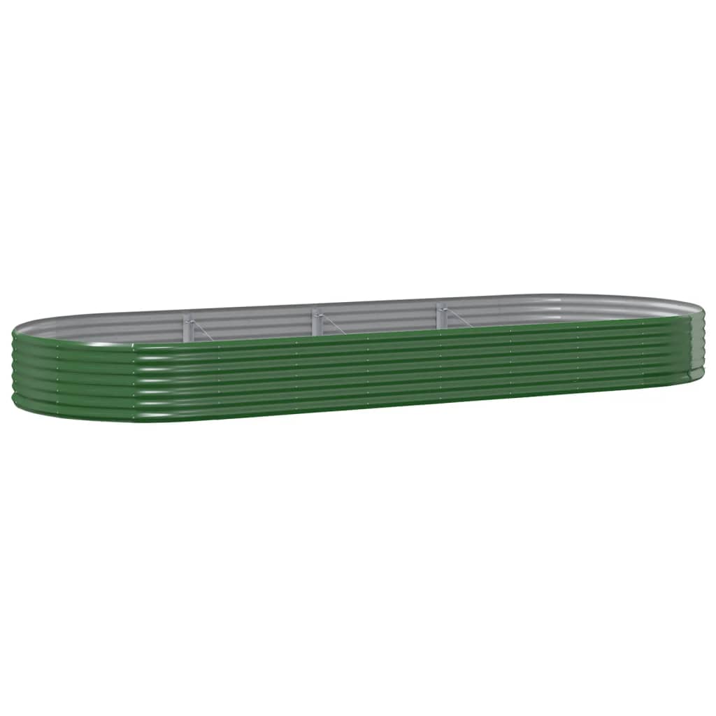 Vidaxl plantenbak 373x140x36 cm gegalvaniseerd staal groen