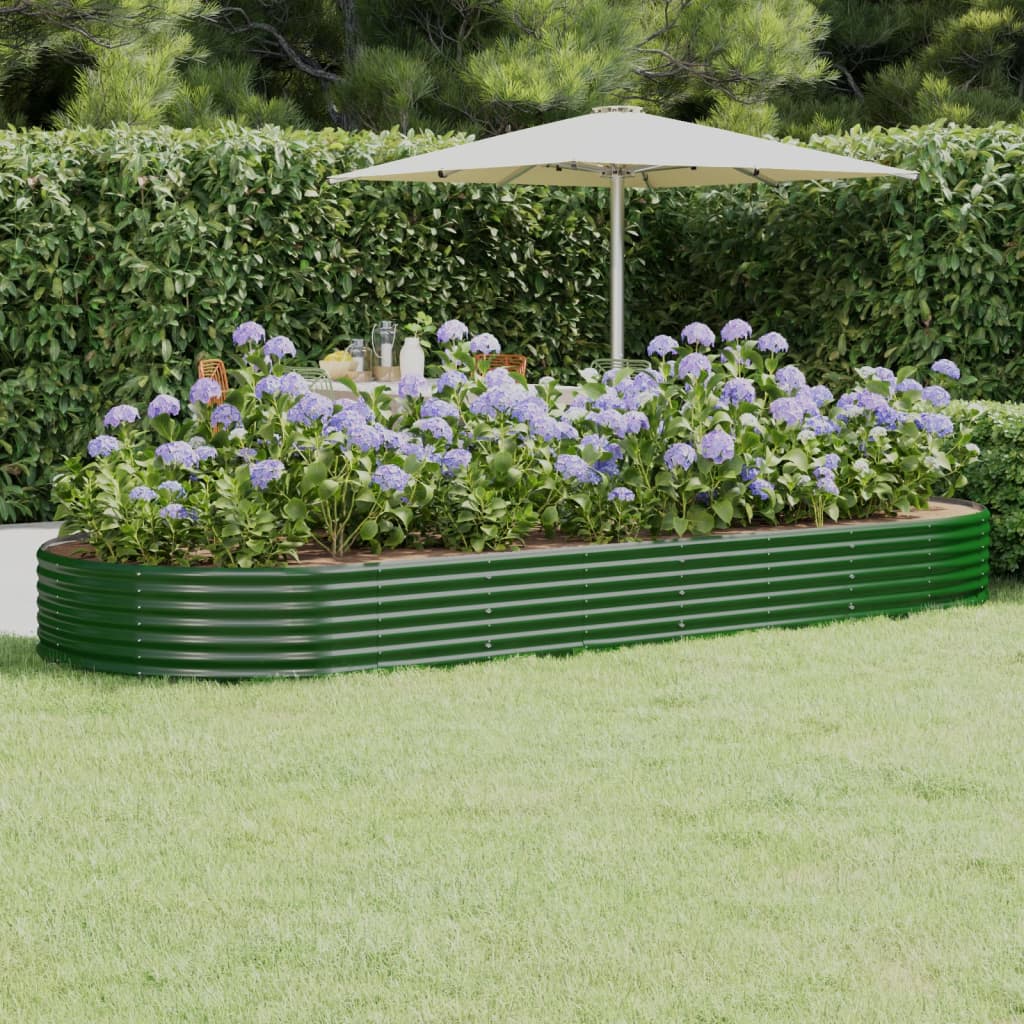 Vidaxl plantenbak 373x140x36 cm gegalvaniseerd staal groen