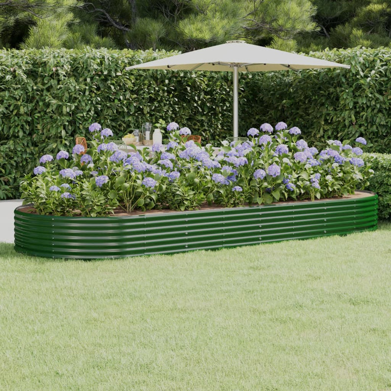 Vidaxl plantenbak 373x140x36 cm gegalvaniseerd staal groen