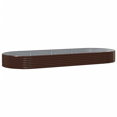 Vidaxl plantenbak 373x140x36 cm gegalvaniseerd staal bruin