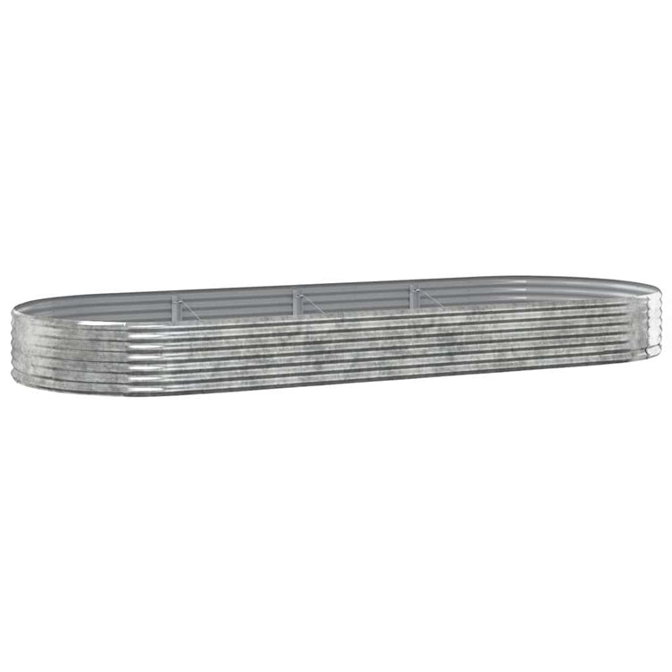Vidaxl plantenbak 373x140x36 cm gegalvaniseerd staal zilverkleurig