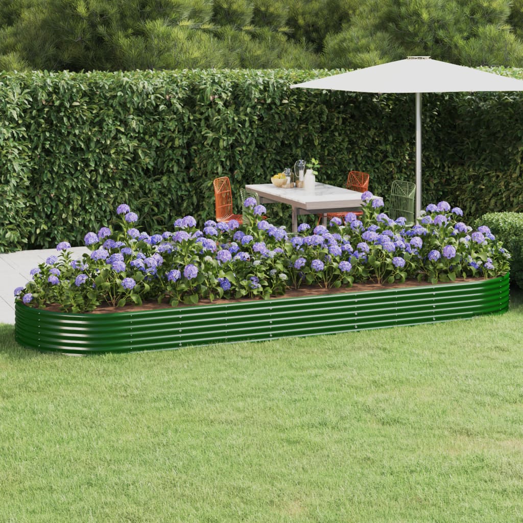 Vidaxl plantenbak 450x140x36 cm gegalvaniseerd staal groen