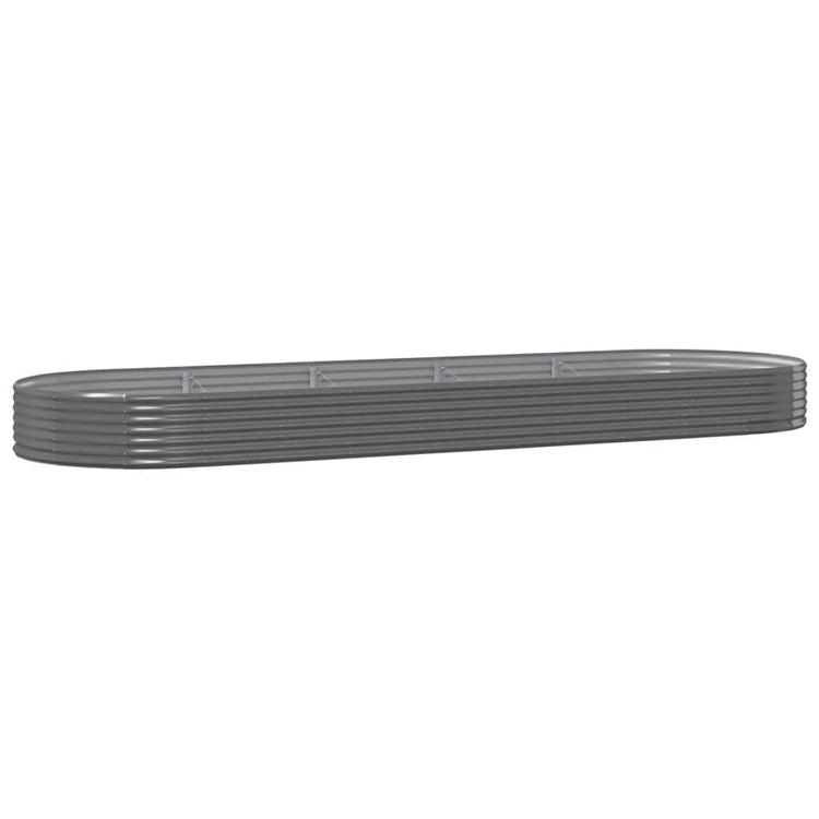 VidaXL Plantenbak 450x140x36 cm gepoedercoat staal grijs
