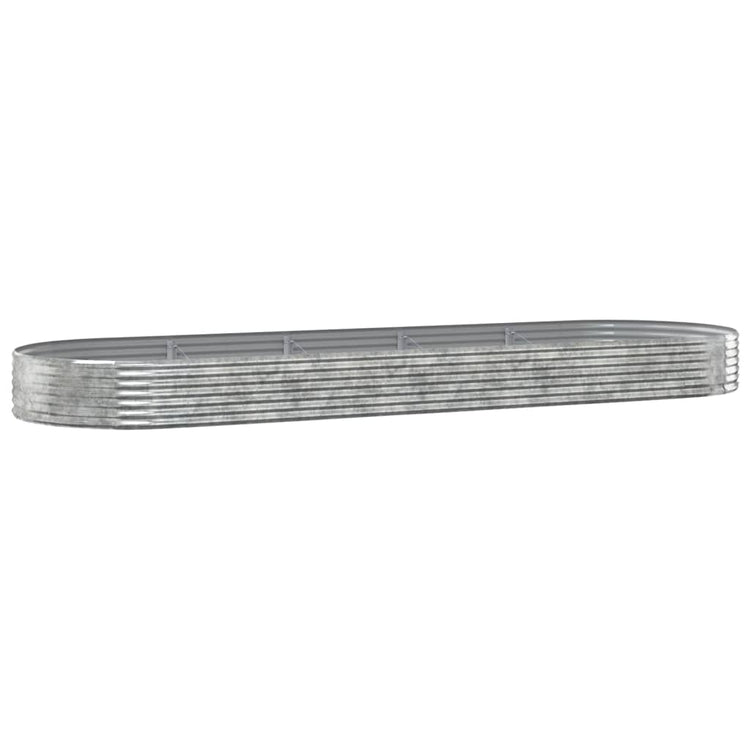 Vidaxl plantenbak 450x140x36 cm gegalvaniseerd staal zilverkleurig