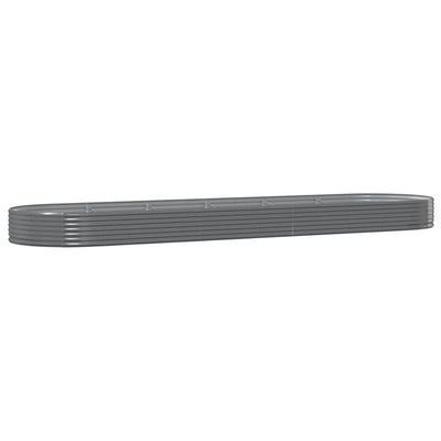 Vidaxl plantenbak 523x140x36 cm gegalvaniseerd staal grijs