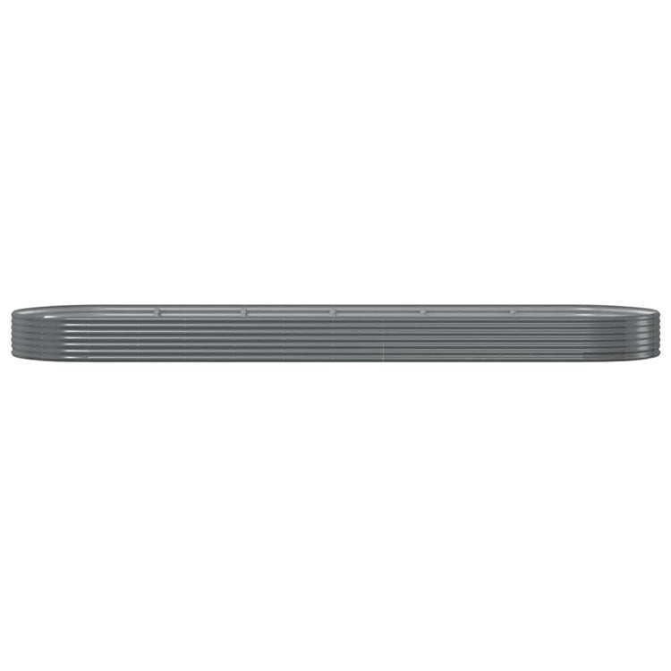Vidaxl plantenbak 523x140x36 cm gepoedercoat staal grijs