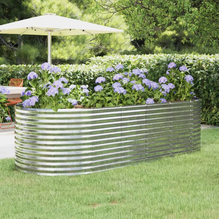 Vidaxl plantenbak 249x100x68 cm gegalvaniseerd staal zilverkleurig