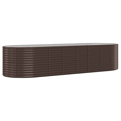 Vidaxl plantenbak 322x100x68 cm gegalvaniseerd staal bruin