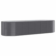 Vidaxl plantenbak 322x100x68 cm gegalvaniseerd staal antracietkleurig - afbeelding 2