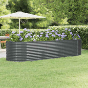 Vidaxl plantenbak 322x100x68 cm gegalvaniseerd staal antracietkleurig - afbeelding 1