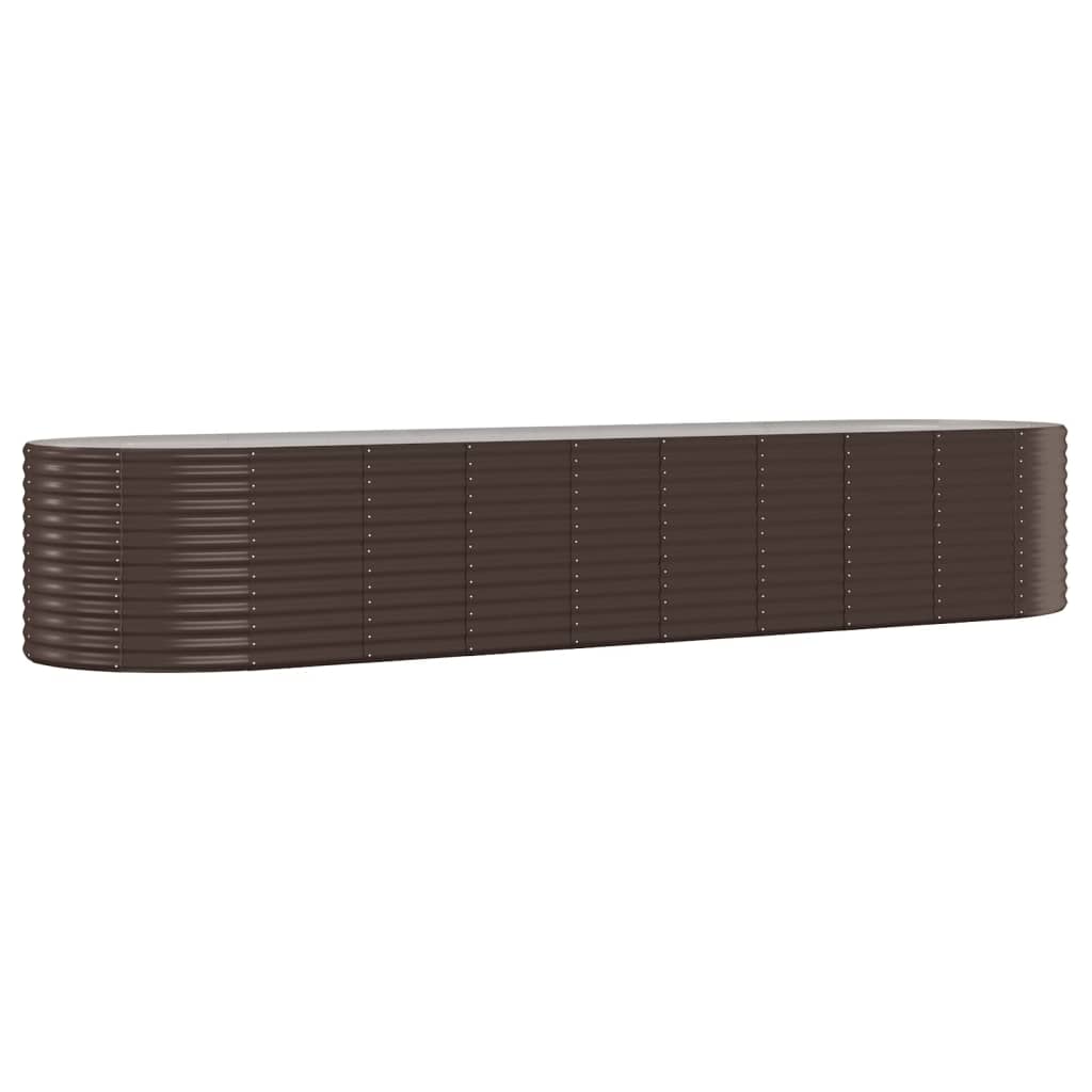 Vidaxl plantenbak 396x100x68 cm gegalvaniseerd staal bruin