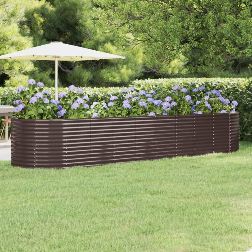 Vidaxl plantenbak 396x100x68 cm gegalvaniseerd staal bruin