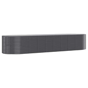 Vidaxl plantenbak 396x100x68 cm gegalvaniseerd staal antracietkleurig - afbeelding 2