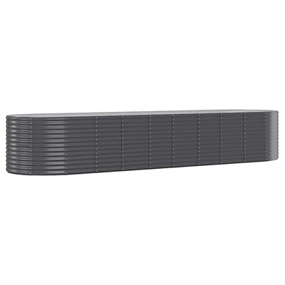 Vidaxl plantenbak 396x100x68 cm gegalvaniseerd staal antracietkleurig
