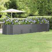 Vidaxl plantenbak 396x100x68 cm gegalvaniseerd staal antracietkleurig - afbeelding 1