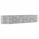 Vidaxl plantenbak 396x100x68 cm gegalvaniseerd staal zilverkleurig - afbeelding 2